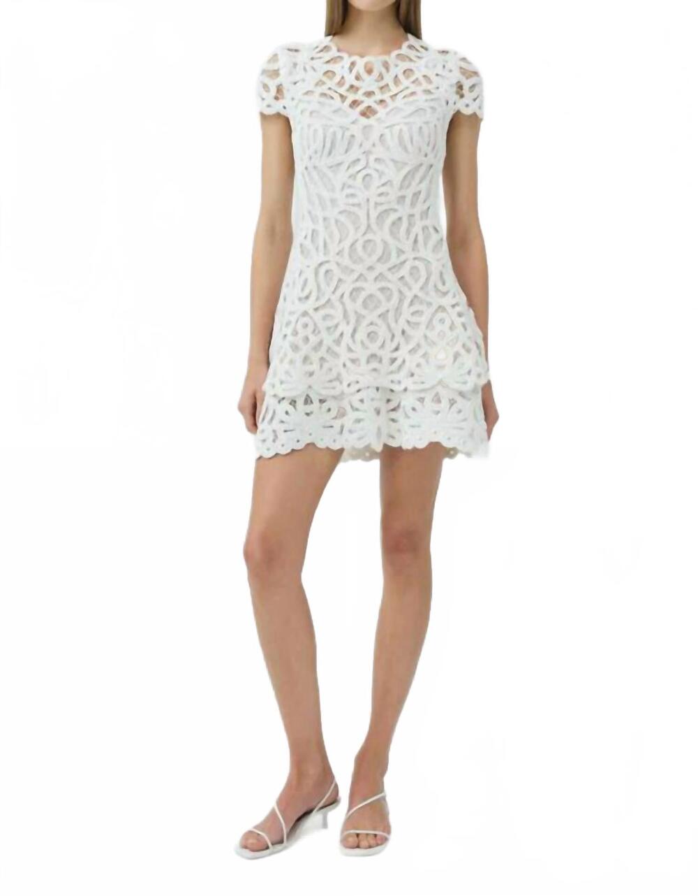 NEW SIMKHAI lina lace mini dress in white